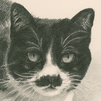 牛猫〜白黒猫の肖像画